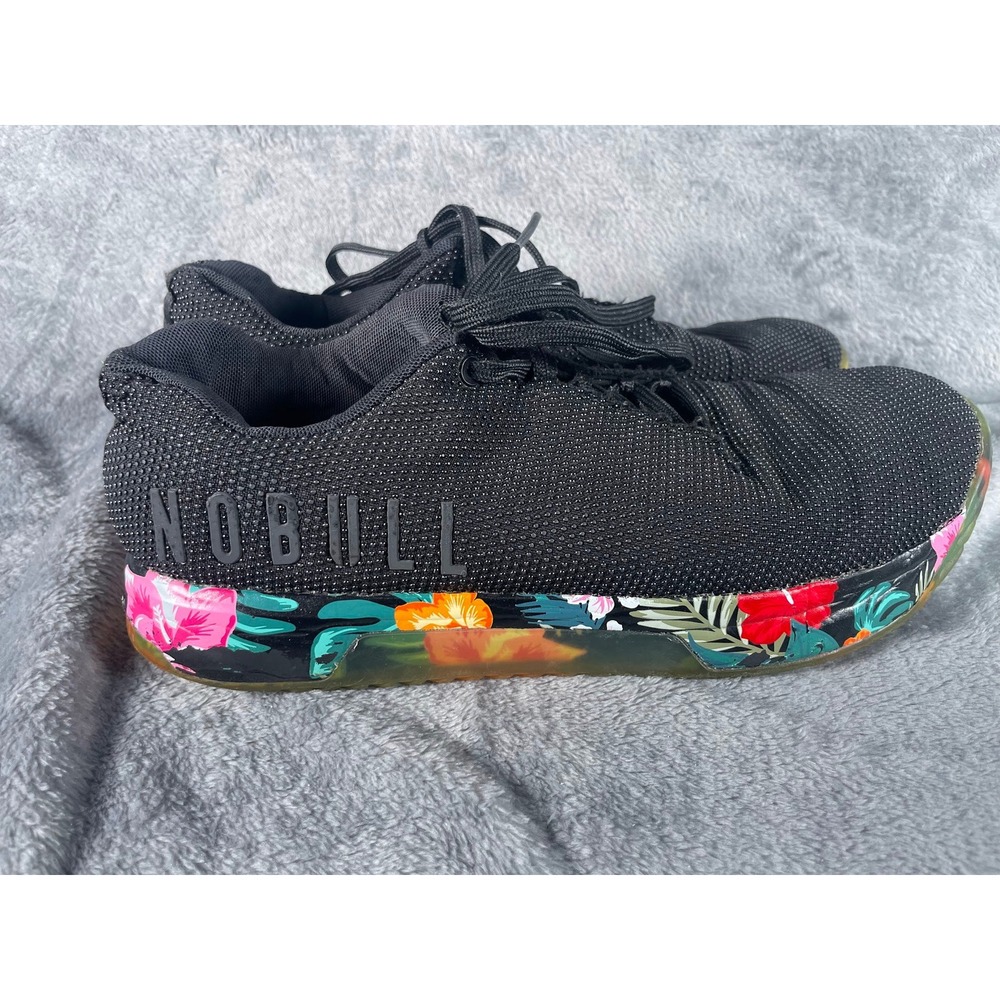 NOBULL Black Tropical Floral SuperFabric Trainer Mens Size 10 Training Shoes